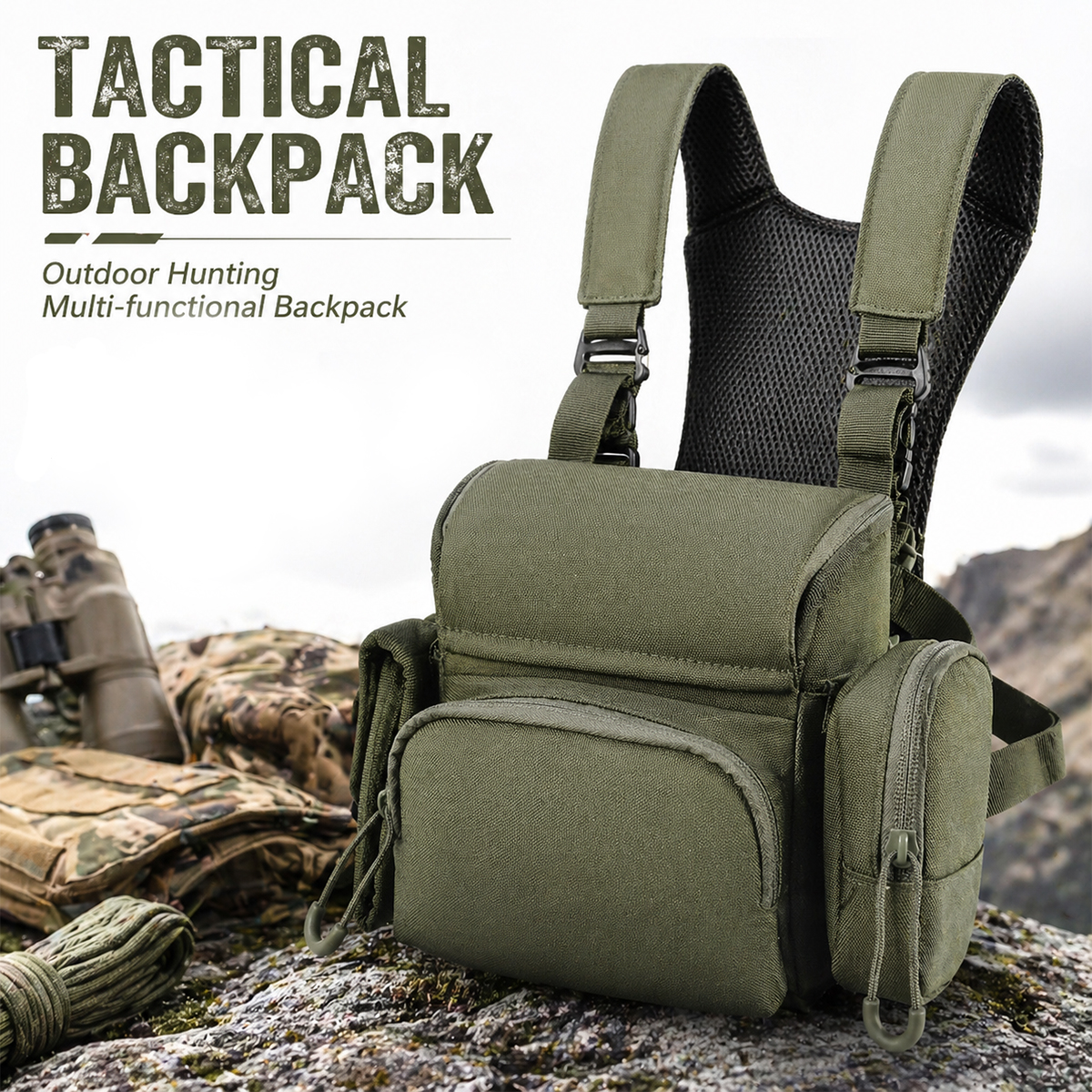 Hunting Outdoor Watch - Tactical Binocular Harness Bag Durable Waterproof