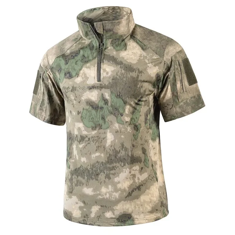 Outdoor Hunting T Shirts - Men's Camo Tactical Shirt Short Sleeve