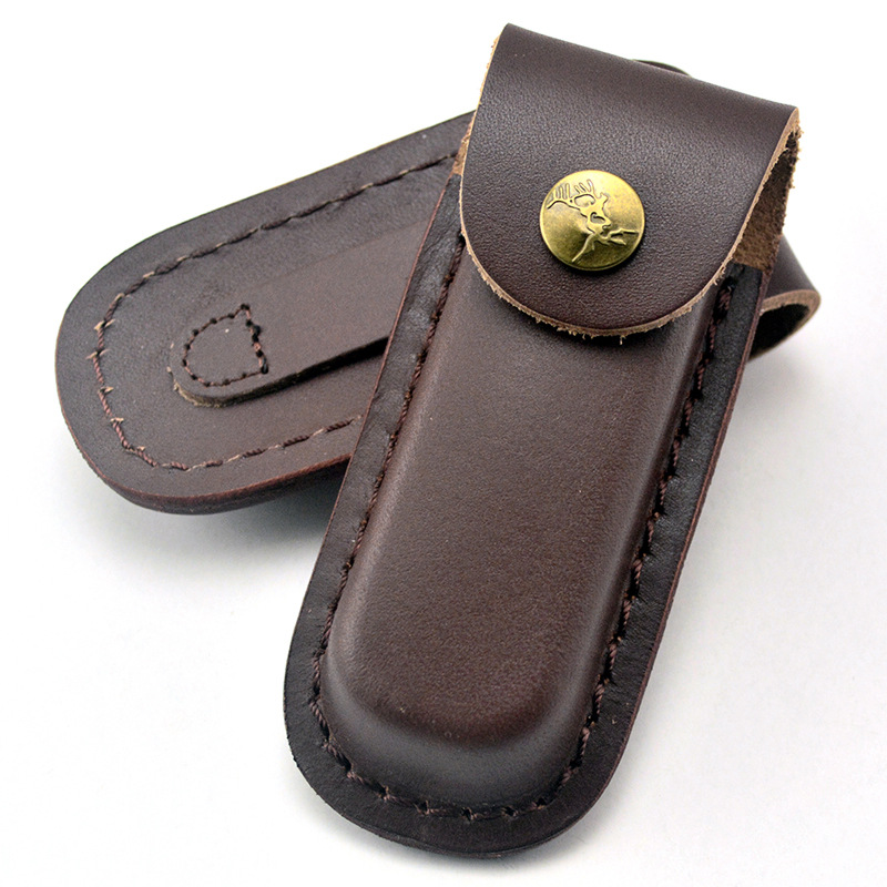 Outdoor Hunting Belt - 1piece Brown Fold Knife Tool Flashlight