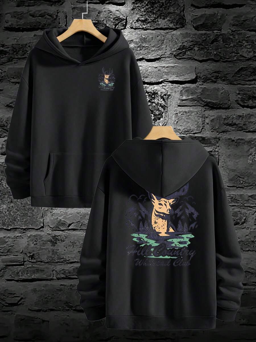 Outdoor Hunting Hoodie - Mens Whitetail Deer Hunting Hoodie Loose