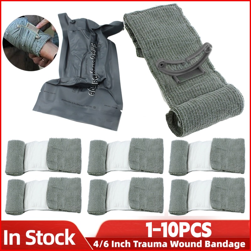 1-10PCS 4/6 Inches Israeli Ban - Field Dressing Kit ulasan dan harga