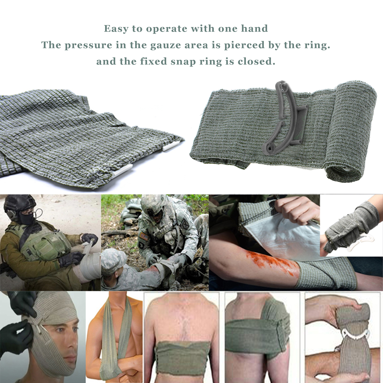 1-10PCS 4/6 Inches Israeli Ban - Field Dressing Kit ulasan dan harga