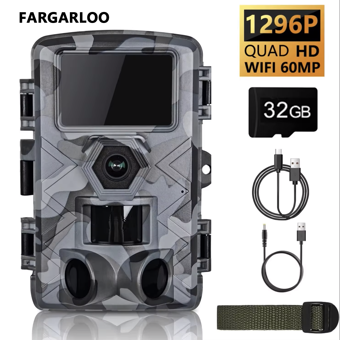 WiFi Trail Camera, 60MP Wildli - Hunting Outdoors Card ulasan dan harga