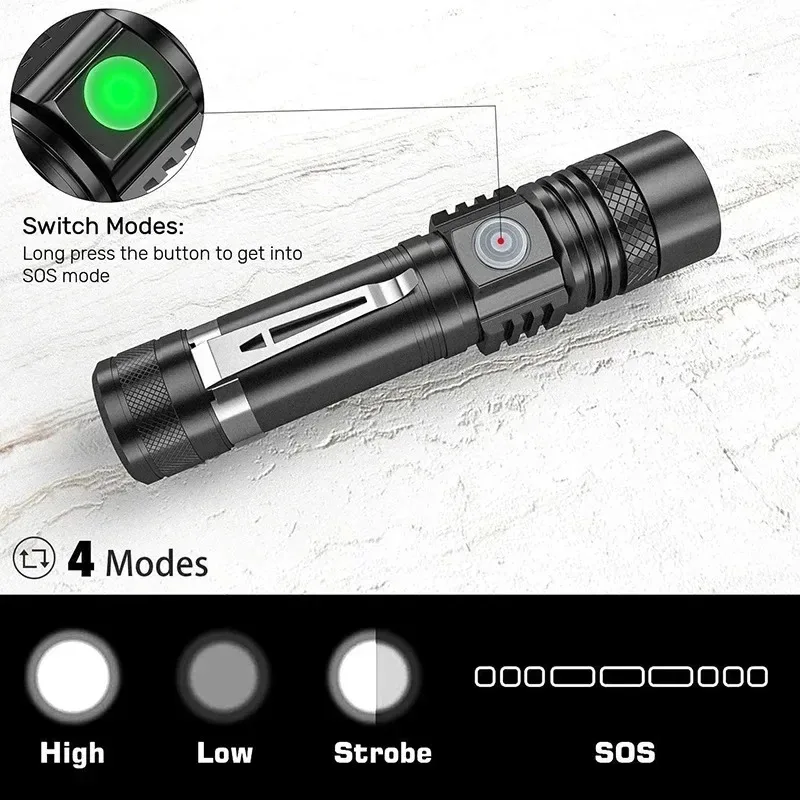 T6 LED Rechargeable Flashlight - Hunting Outdoor ulasan dan harga