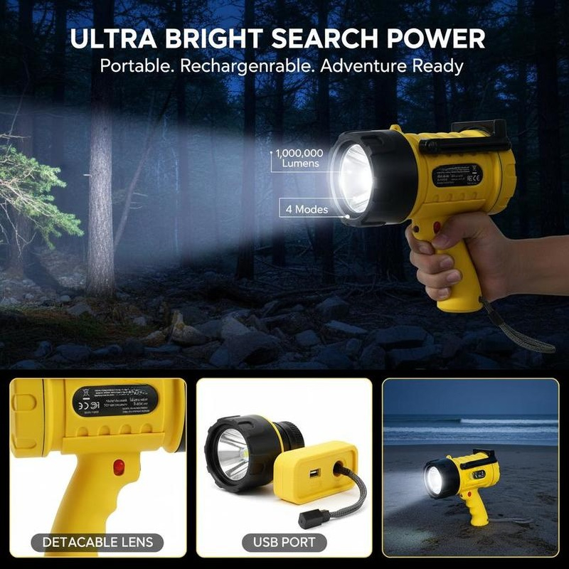 Handheld Searchlight 1000,000  - Hunting Outdoor ulasan dan harga