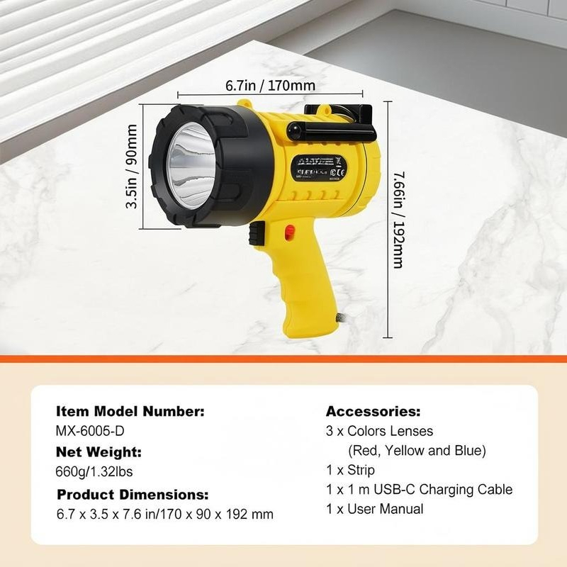 Handheld Searchlight 1000,000  - Hunting Outdoor ulasan dan harga