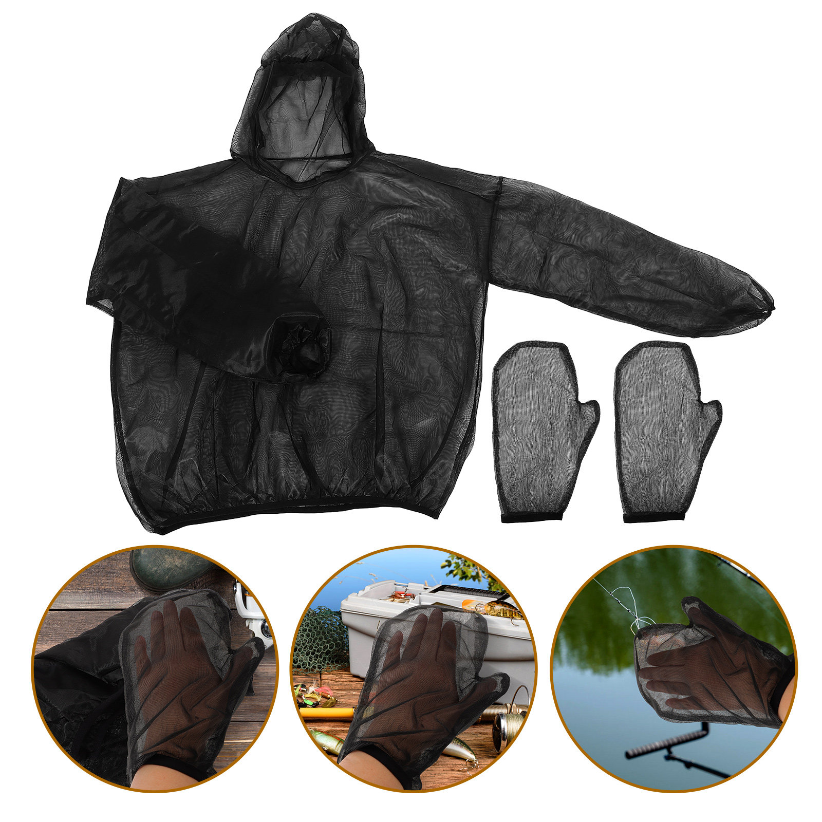 1Set Mosquito Proof Clothing G - Outdoor Hunting Gloves ulasan dan harga