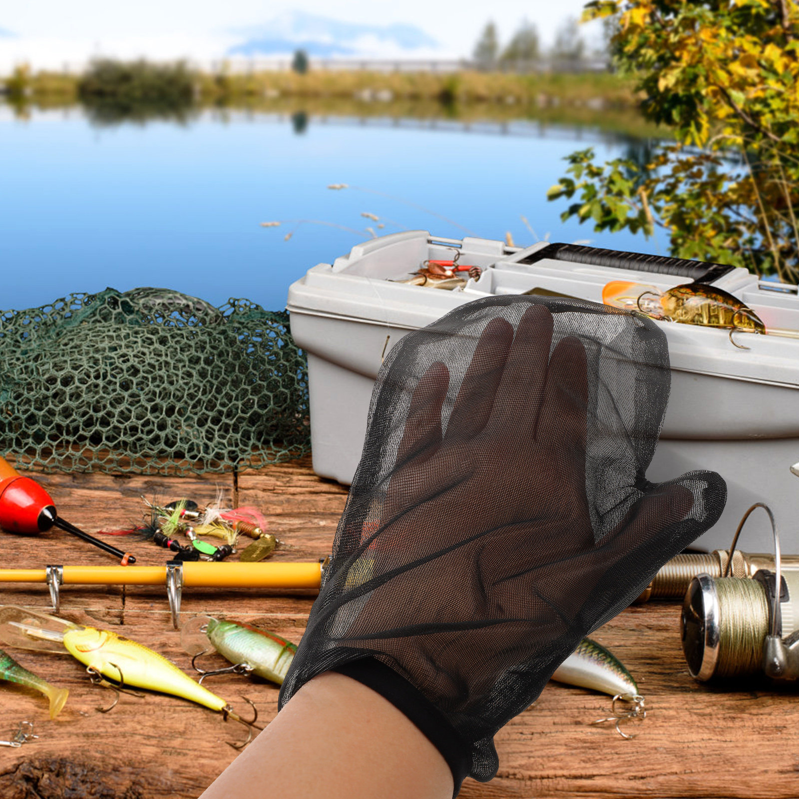 1Set Mosquito Proof Clothing G - Outdoor Hunting Gloves ulasan dan harga
