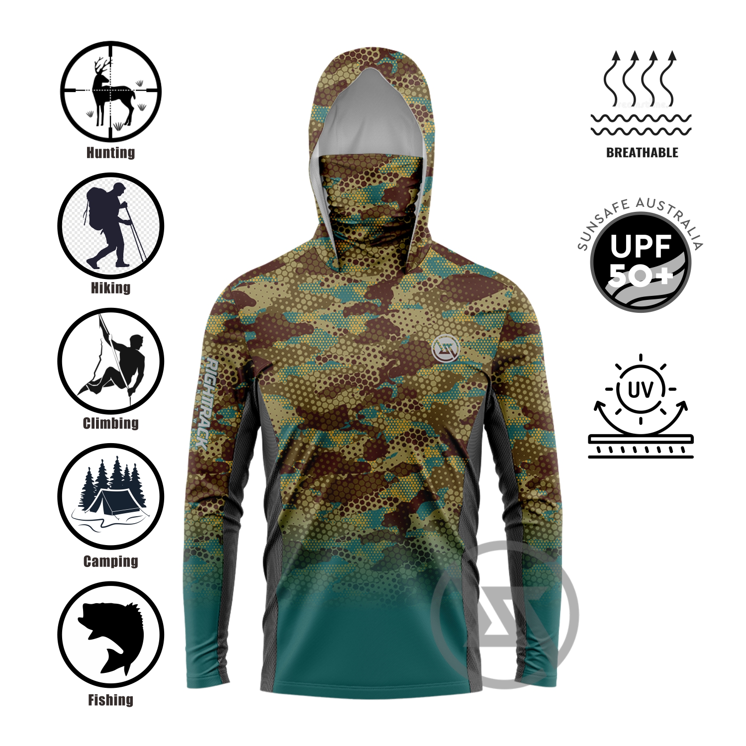 RT Mask Hoodies Shirts Suitabl - Outdoor Hunting Hoodie ulasan dan harga