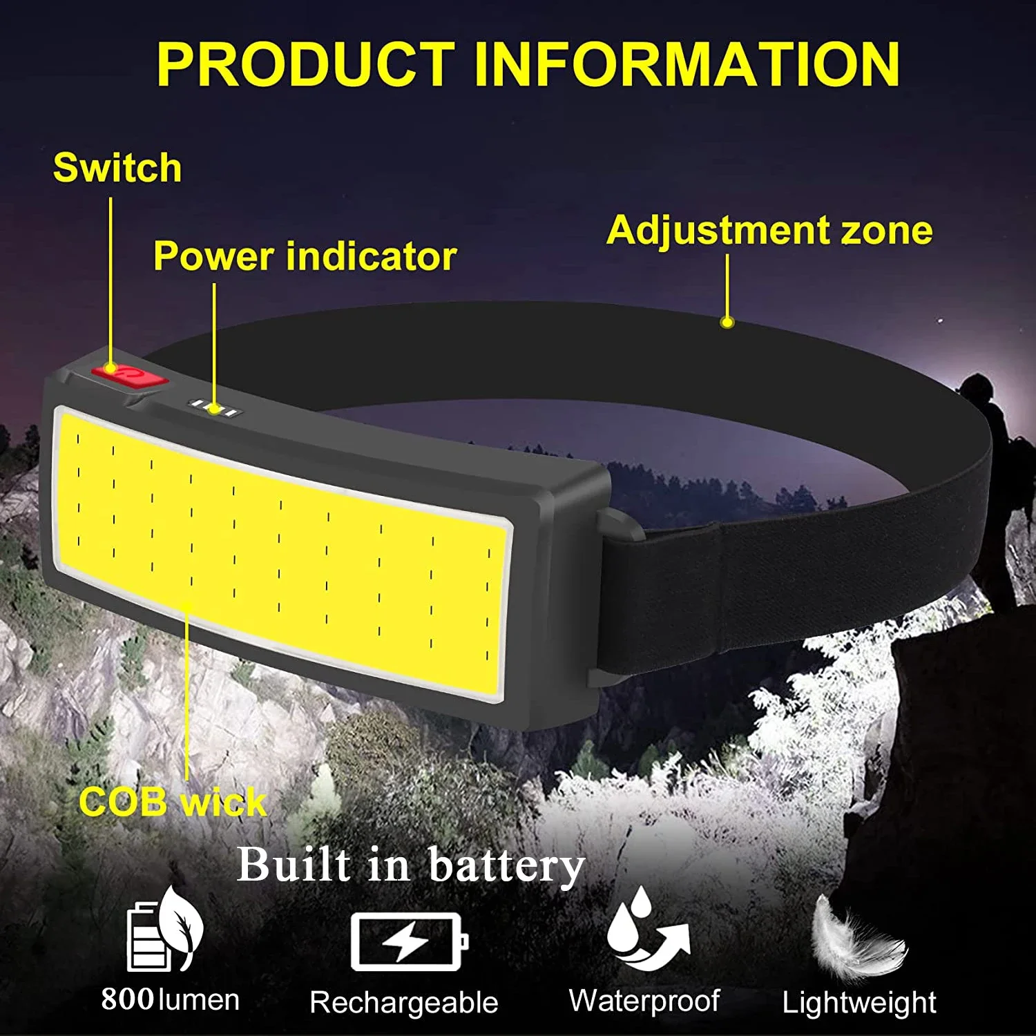 COB Portable LED Headlights Ou - Hunting Outdoor ulasan dan harga