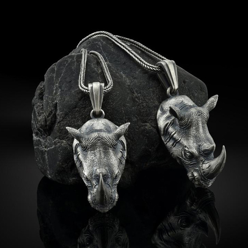 1Pcs Pure Tin Rhino Head Penda - Wildman Hunting & Outdoor Robertson Photos ulasan dan harga