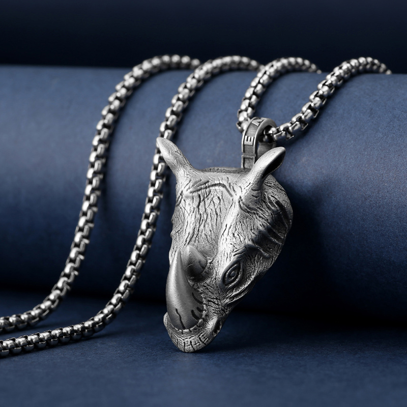 1Pcs Pure Tin Rhino Head Penda - Wildman Hunting & Outdoor Robertson Photos ulasan dan harga