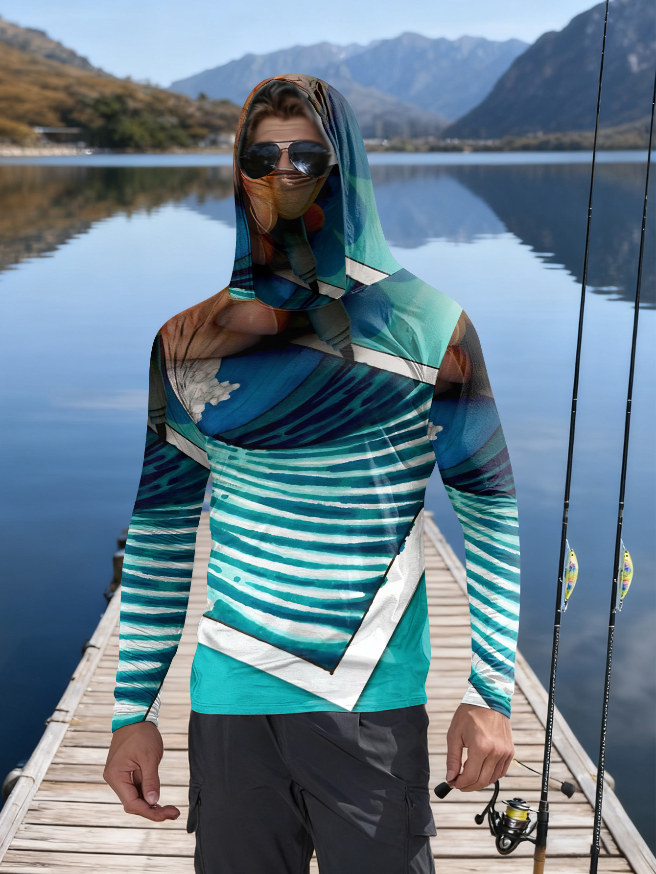 Fishing hooded sweatshirt men' - Hunting Outdoor ulasan dan harga
