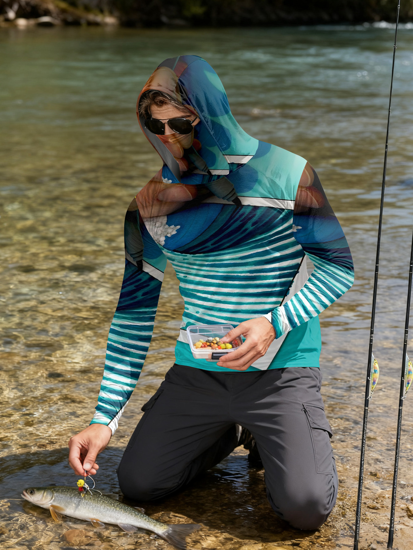 Fishing hooded sweatshirt men' - Hunting Outdoor ulasan dan harga