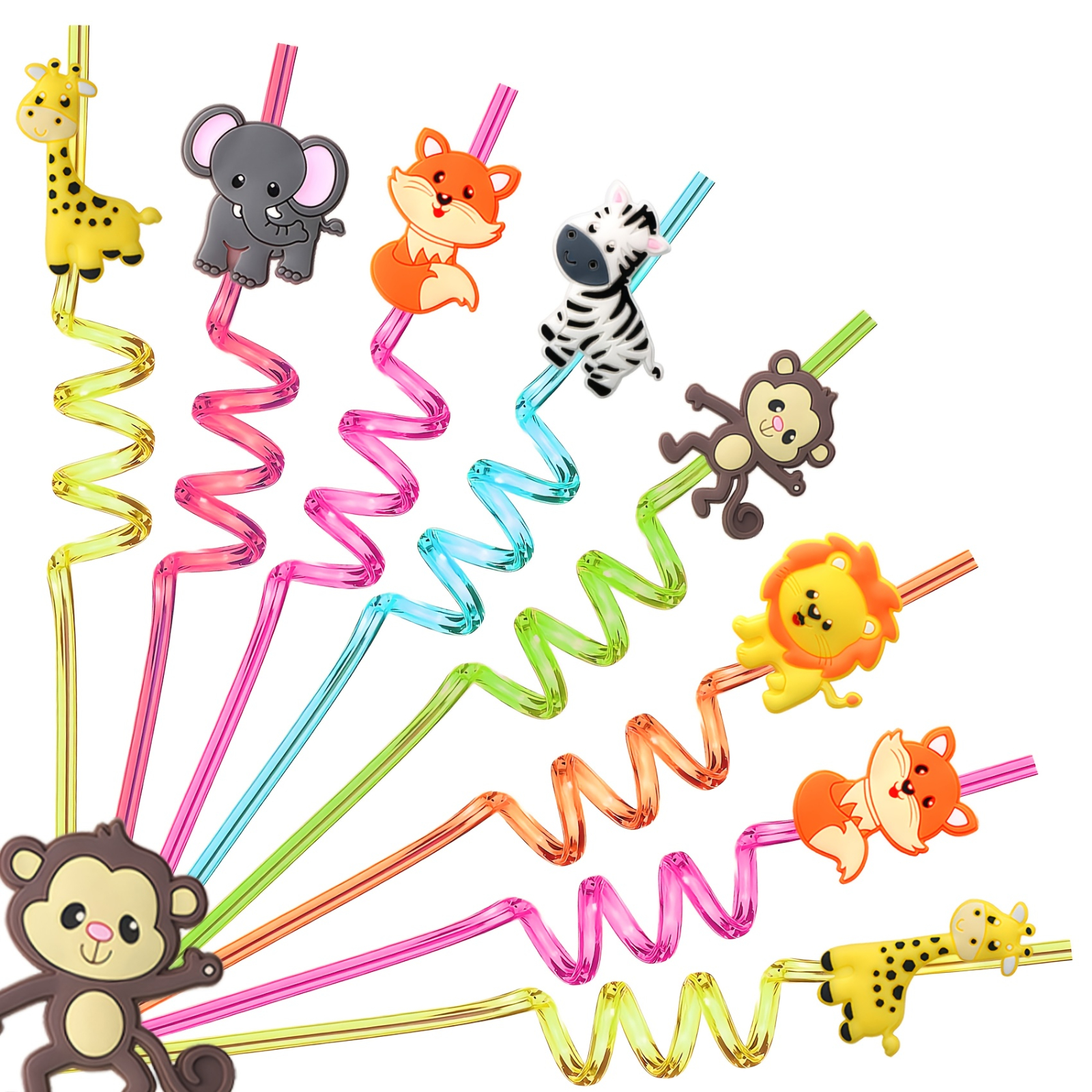 8 pcs Plastic Straws Cartoon A - Hunting And Outdoor Supplies ulasan dan harga