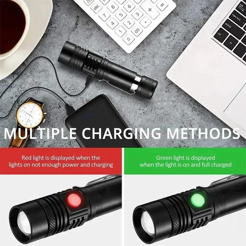 T6 LED Rechargeable Flashlight - Hunting Outdoor ulasan dan harga