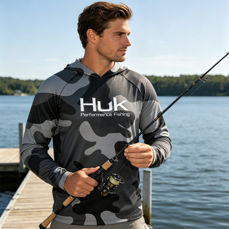 Men's Long Sleeve Fishing Hood - Outdoor Hunting Hoodie ulasan dan harga